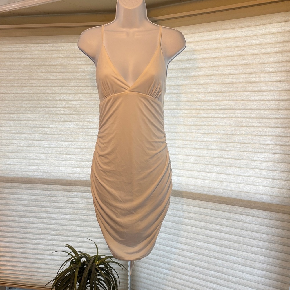 Elegant Cream Backless Dress